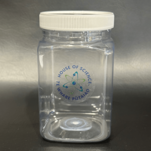 Jar Plastic Square 400ml with Lid and Label