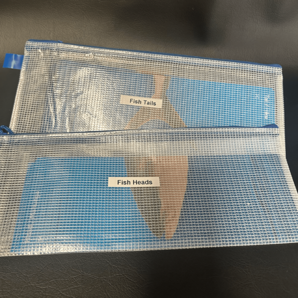 Pencil Case Oversize Mesh Bag with Dymo