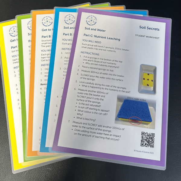 Worksheet: Get to know your Soil Part B: Soil Texture - Yellow laminated set from PP  (6)
