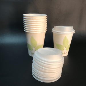 Biocups (paper with bioplastic lining) with PLA lids (10)